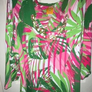 Ruby Rd. Pink Green White Top Blouse-3X